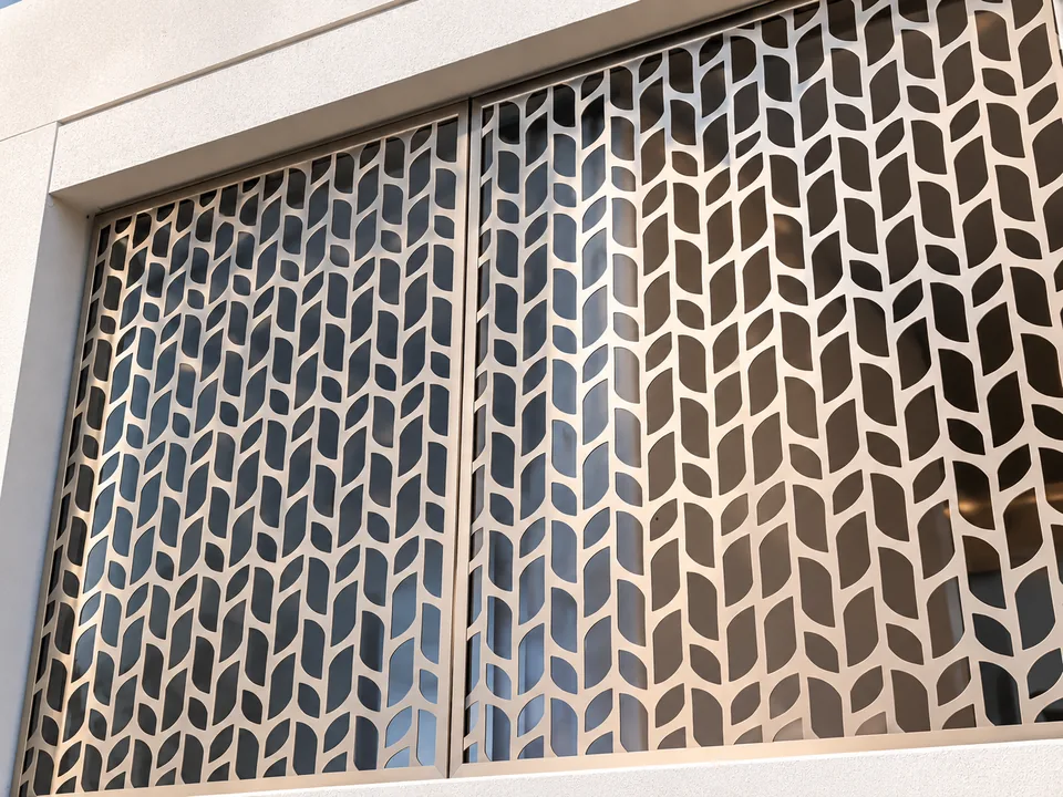 Perforated metal screen at Lodha Crown