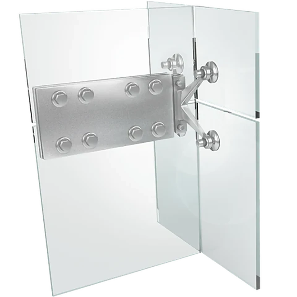Frameless glass facade spider fitting
