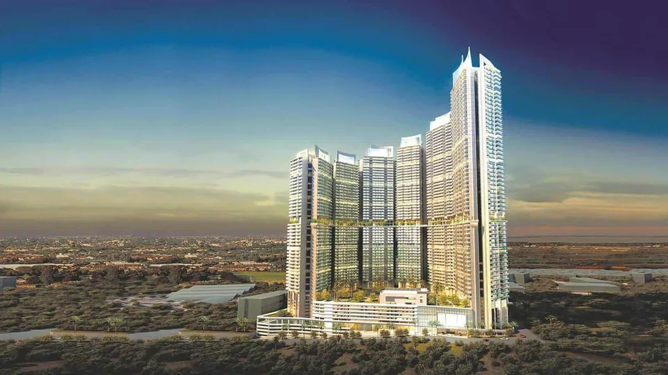 Terrace view of a tower complex